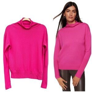 Aritzia Wilfred Cyprie Sweater SMALL Merino Wool Mock Neck Cozy Soft RARE Pink